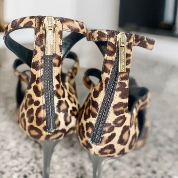 Tamara Mellon Black Patent Heels with Leopard Accents - Picture 9 of 9